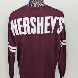 Hersheys Chocolate Long Sleeve Spell Out Purple Tshirt Size XL
